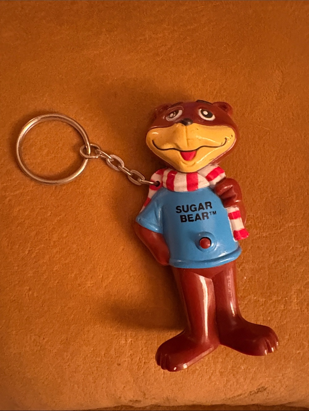 Sugar Bear Blue & Brown Keychain Figurine Toy 1994
